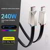 240 Вт металлический кабель Cyber Supercharger с подсветкой RBG для iPhone15 Samsung Xiaomi Huawei MacBook