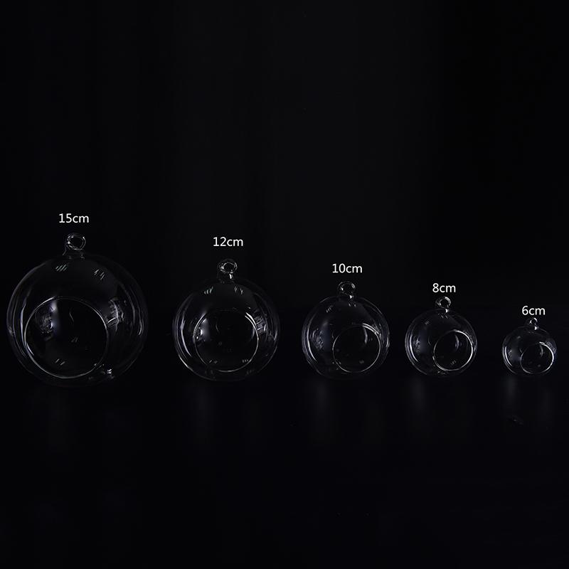 Round Bubble Hanging Clear Glass Terrarium Air Plant Tea Light Candle Holder
