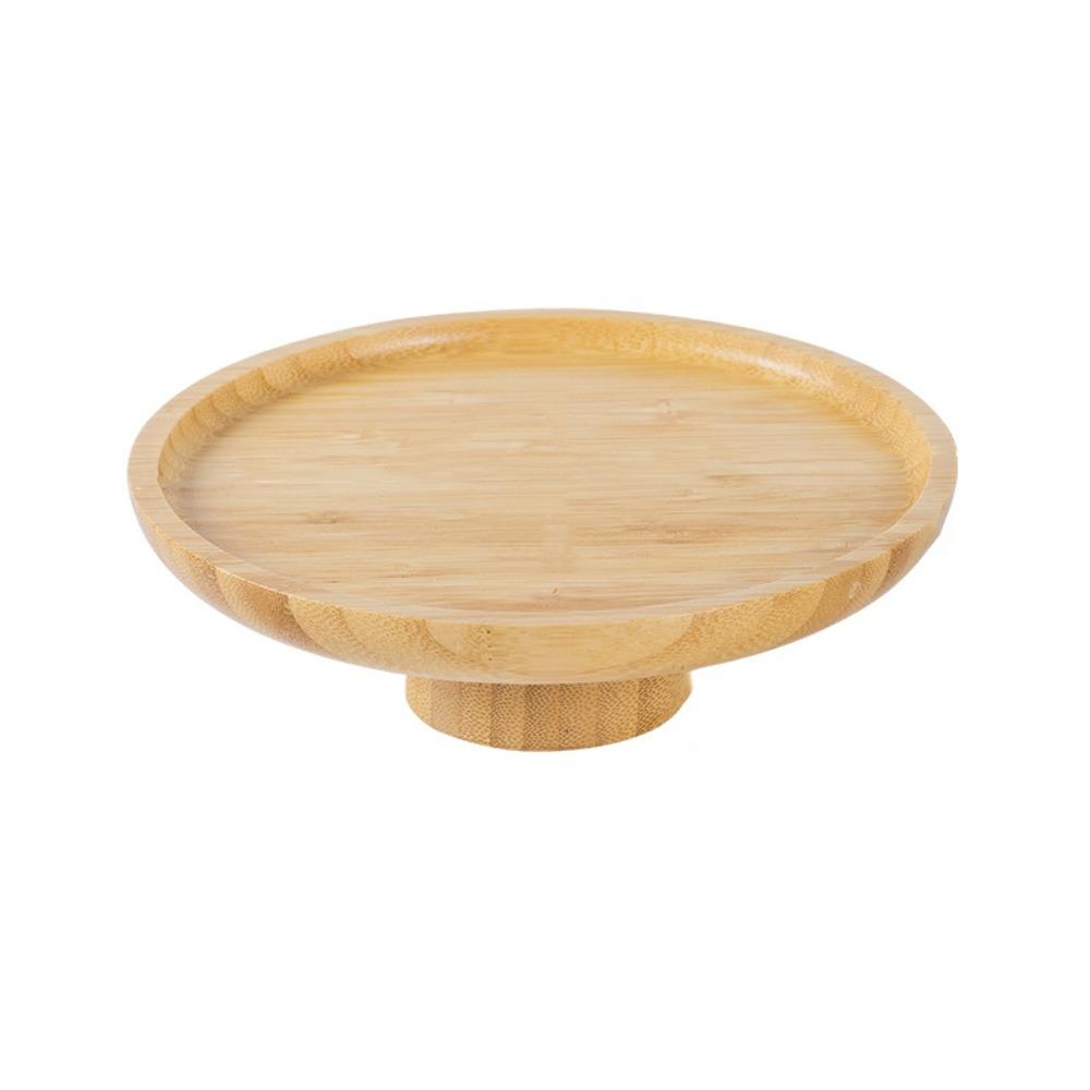 Retro Wooden Tall Tray Multifunctional Round Cake Stand Fruit Plate Cake Display Tray  Party Decor