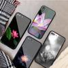 Чехол для телефона из закаленного стекла с цветком лотоса для iPhone 12 11 Pro Max 5 6 7 8 PLUS X XS XR XSMax Shell 12Pro