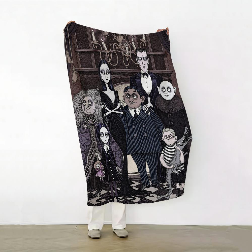 Movie T The A Addams F Family Throw Soft Warm Flannel Fleece Throw Blanket for Sofa Bed Travel Home