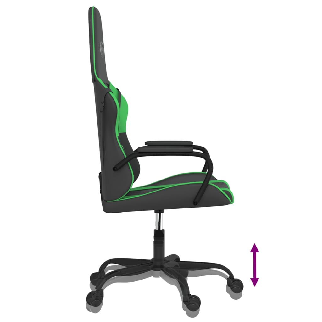 Gaming Chair Black and Green Synthetic Leather