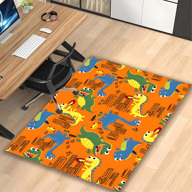 1pc Colorful Dinosaur Rug, Comfortable Printed Home Area Carpet, Cozy Office Chair Rug