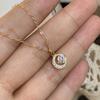 Round Zircon Moon Necklace Women's Light Luxury Niche Design Sense Super Flash Full Diamond Crescent Commuter Stainless Steel Collarbone Chain