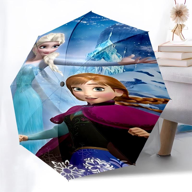 1pc Elsa Frozen umbrella automatic open/close, 8-Rib Durable Frame, Compact Folding Design, Ideal Birthday/Holiday Gift 1168A