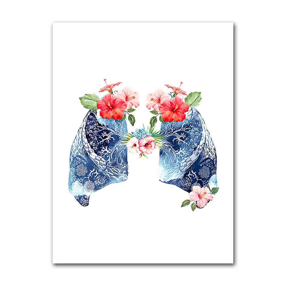 Flower Breast Uterus Kidney Liver Anatomy Wall Art Canvas Painting Nordic Posters And Prints Wall Pictures For Doctors Office