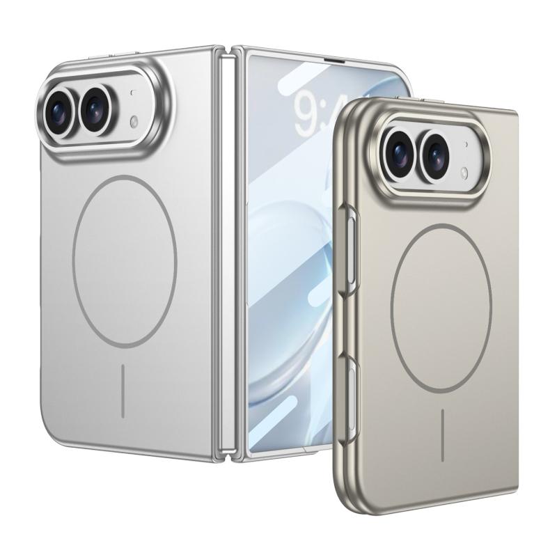 For iPhone Duo Case Magnetic Skin-Feel Light Luxury Cover Built-in Magnet Anti-Drop Protective Shell
