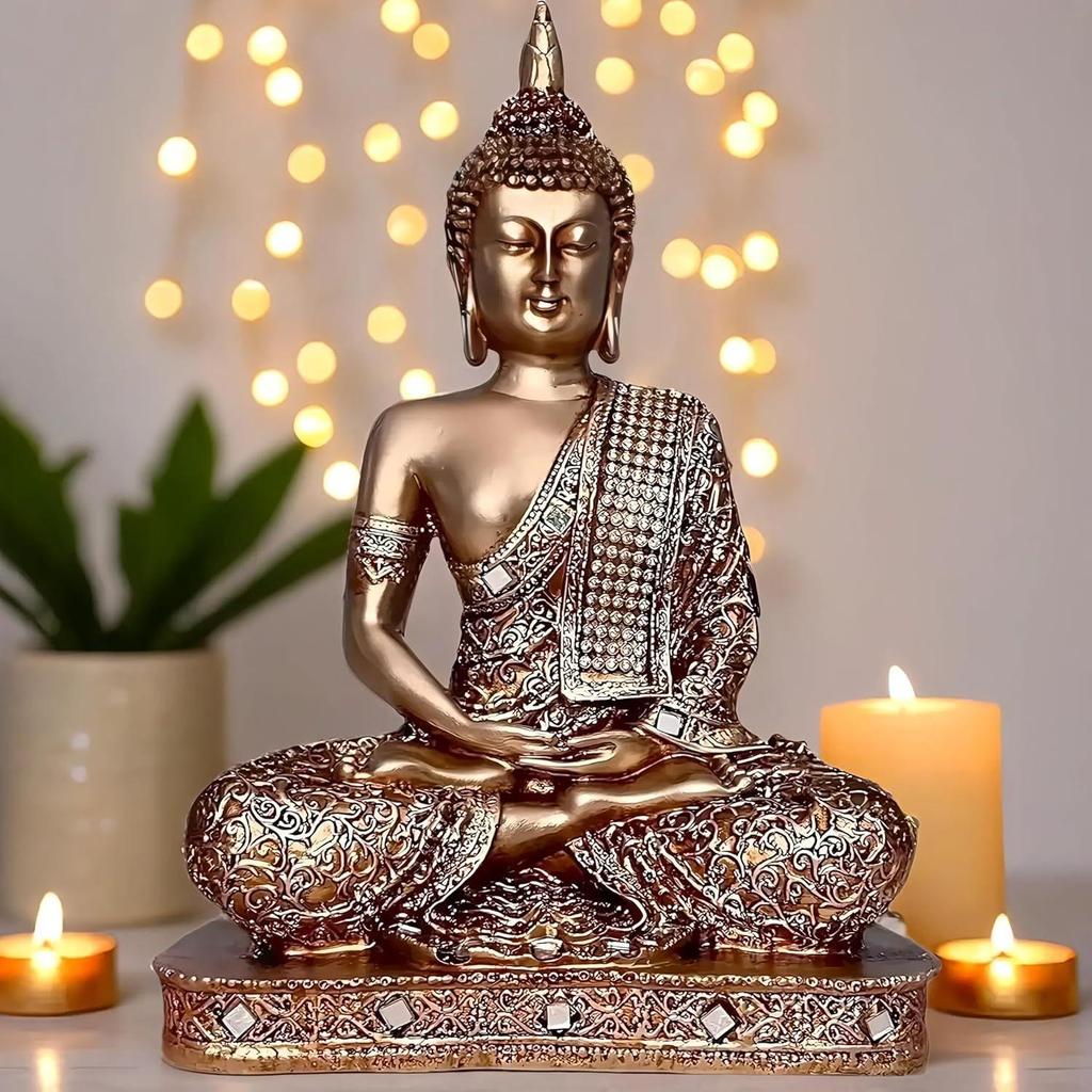 Meditating Sitting Buddha Statue showpiece Idol Home Decor Items for Living Room and Gifts
