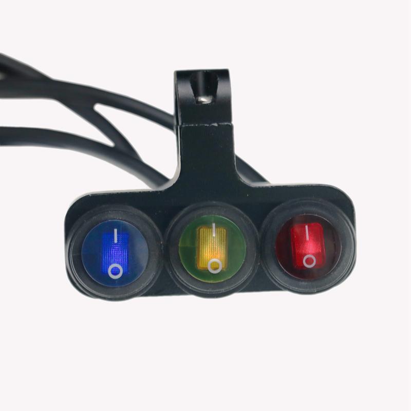 LMoDri Аксессуары для мотоциклов Модифицированный алюминиевый сплав Три кнопки 12 В Красный водонепроницаемый переключатель Фары Прожекторы