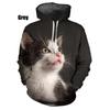 2023 Новая мода 3D толстовки с котом забавные животные с принтом кота толстовка повседневные мужские и женские пуловеры с капюшоном