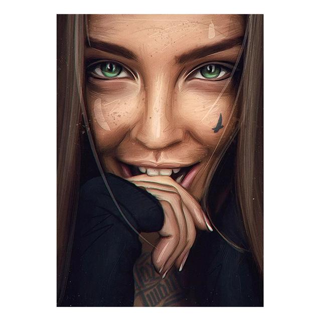 Очаровательная татуировка, сексуальная африканская девушка, постер, скандинавская красавица, женские принты, декор для дома, холст, настенная живопись для гостиной