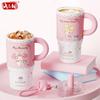 X&W Sanrio 580 мл Термокружка HelloKitty Стеклянная соломинка из нержавеющей стали Термокружка с ручкой Портативные бутылки для воды Автомобильный ледяной стакан