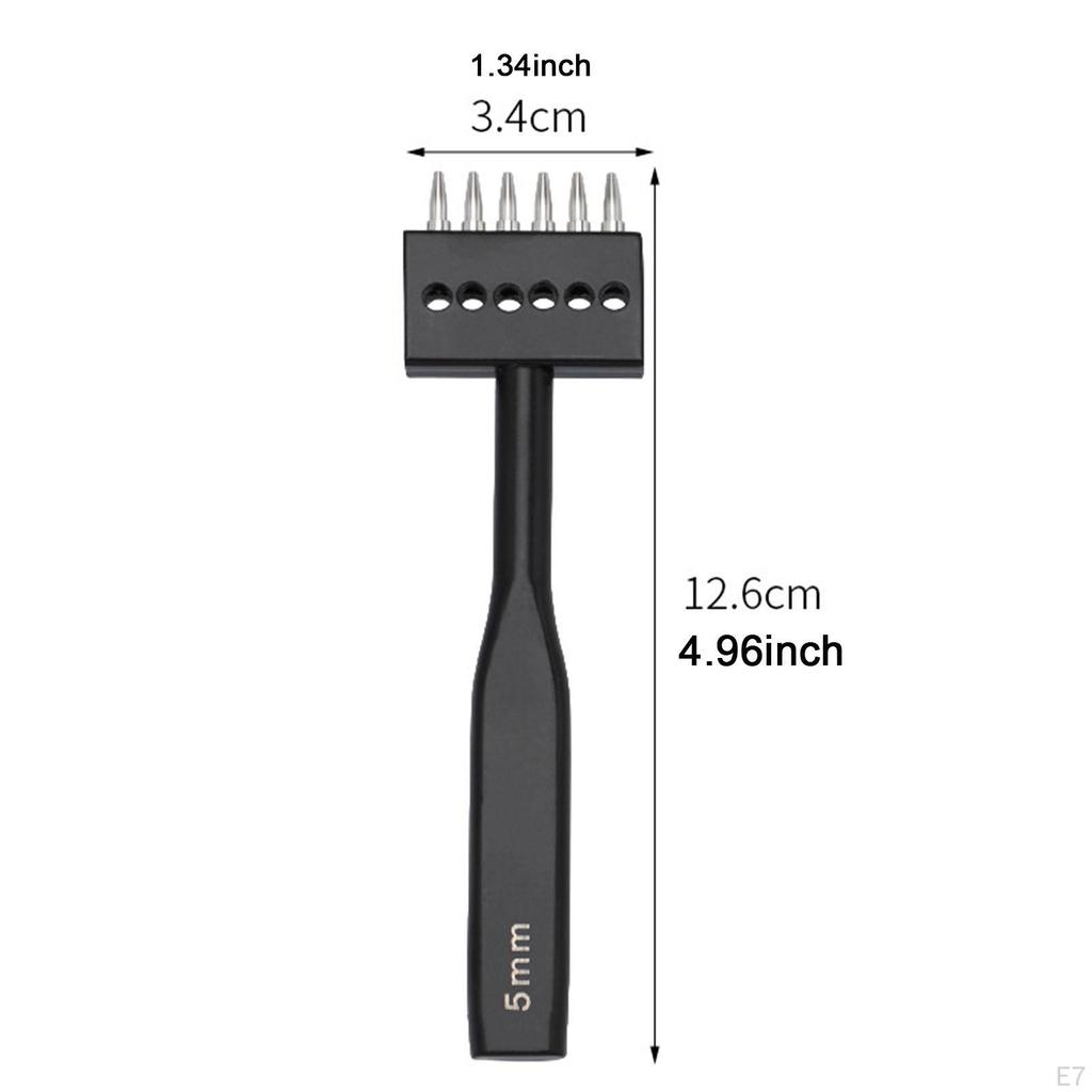 Инструмент для прокалывания кожи с зубцами 5 мм, удобная ручка, вспомогательные инструменты, прочный круглый дырокол