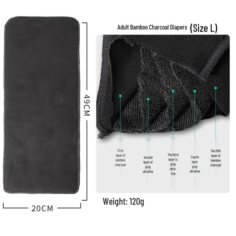 Washable Adult Incontinence Pads: Breathable Four-Layer Diapers with Soft Microfiber Inserts