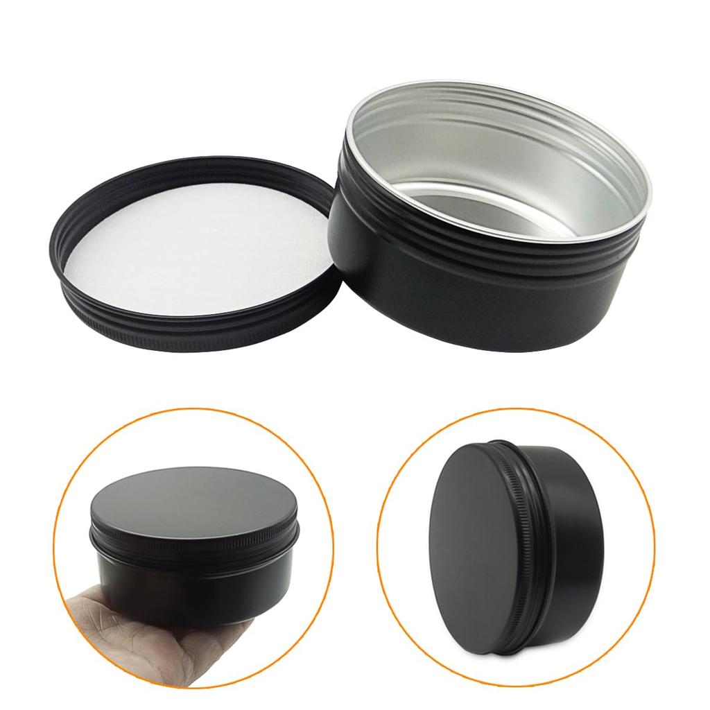 Wopanxye 6 упаковок по 5 унций, черная алюминиевая банка, косметический крем, тени для век, мазь, блеск для губ, чайная свеча, многоразовый контейнер, банки для краски, алюминиевая банка