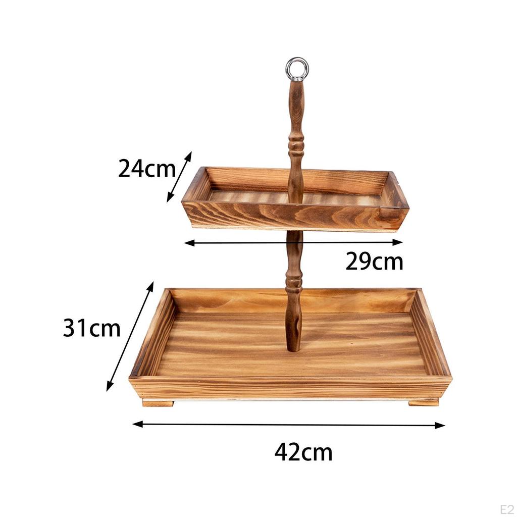 Деревянная подставка для кексов, сервировочный поднос, деревенский держатель для фруктов и закусок, кондитерских изделий для кухонной стойки