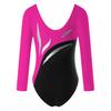 Kids Girls Stylish Clothing Long Sleeve Round Neckline Shiny Rhinestone Decorated Slim Fit Dance Leotards
