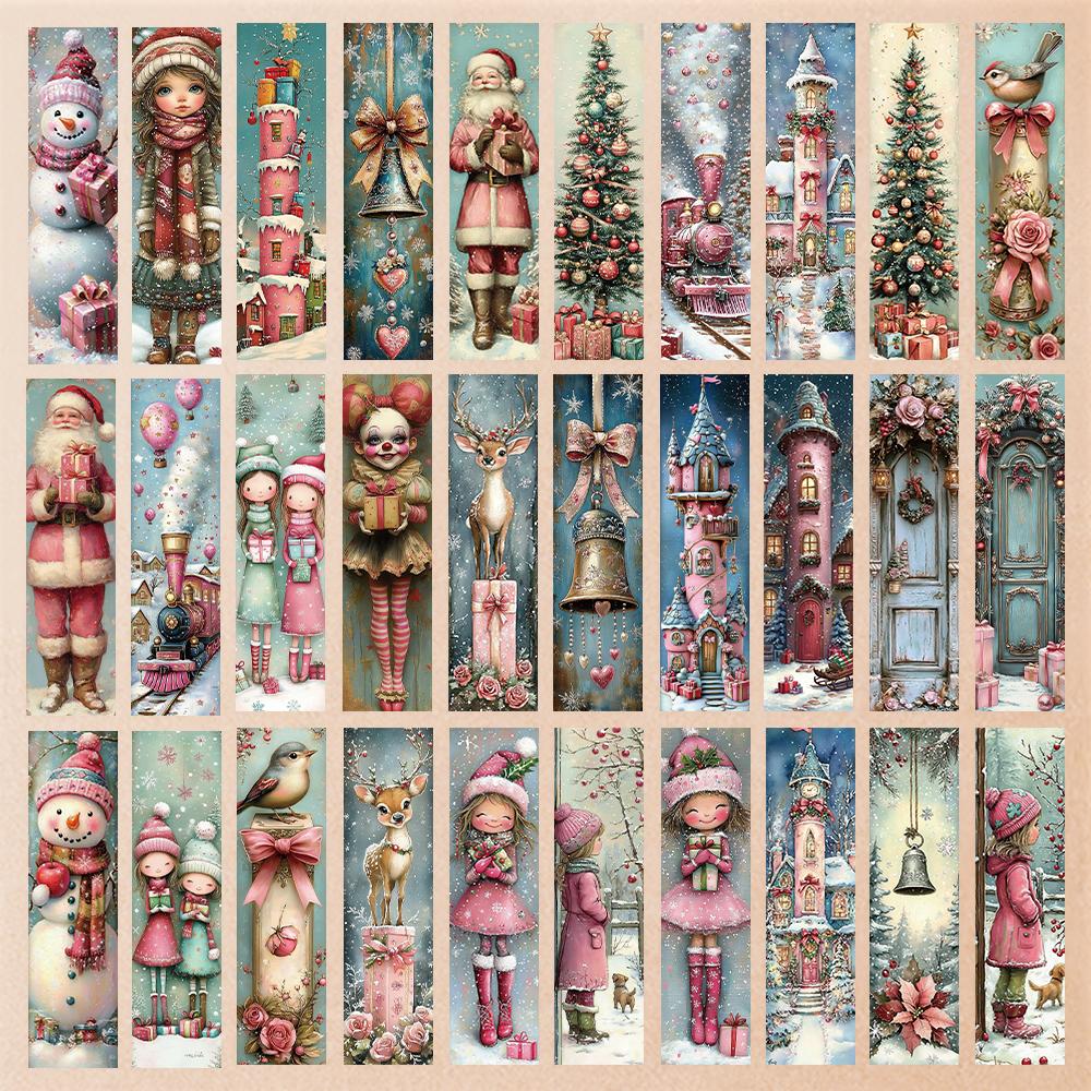 32 шт., Розовая рождественская закладка, подходит для сезона возвращения в школу, Рождества, Хэллоуина, учителей, читателей и дней рождения.