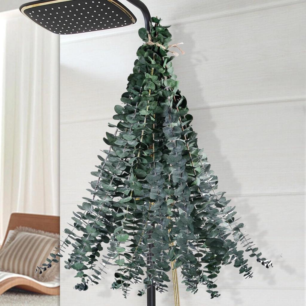 12 шт сушеный эвкалипт для подвешивания душа - консервированные стебли эвкалипта зеленый домашний декор, декор для душа в ванной, свадьба, сделай сам