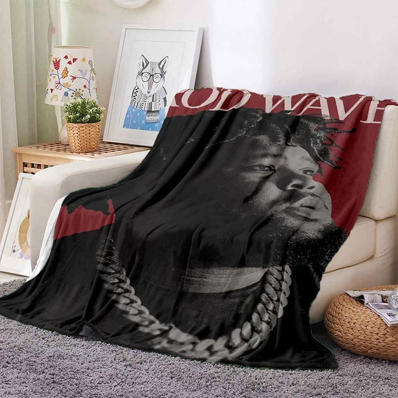 HOT Rod Wave 3D Print Rapper Star Soft Plush Blanket,Flannel Throw Blanket for Living Room Bedroom Picnic Bed Sofa Cover