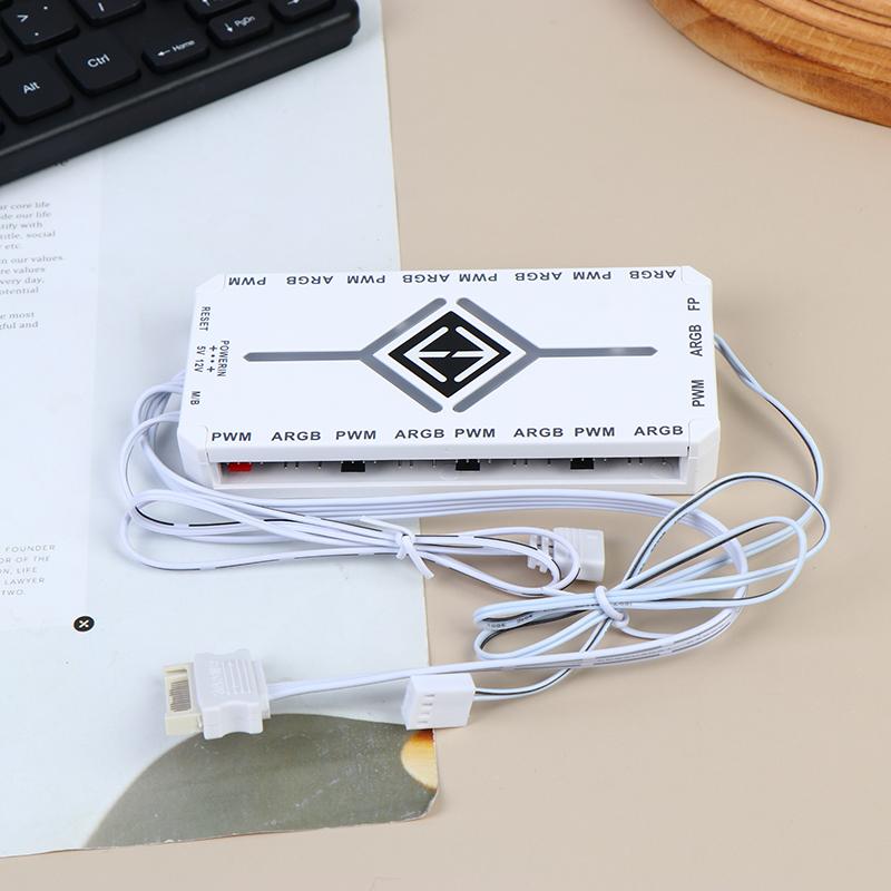 1-9 3-в-1 5В 3-контактный ARGB-контроллер Хаб вентиляторов охлаждения PWM Магнитный хаб с ARGB-контроллером 5В 3-контактный для корпуса ПК