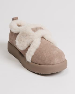 Ботинки на липучке Allsy 85912 36 визон замша шерсть