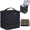 "PU Double-Layer Nail Polish and Essential Oil Storage Bag for 30 Bottles"