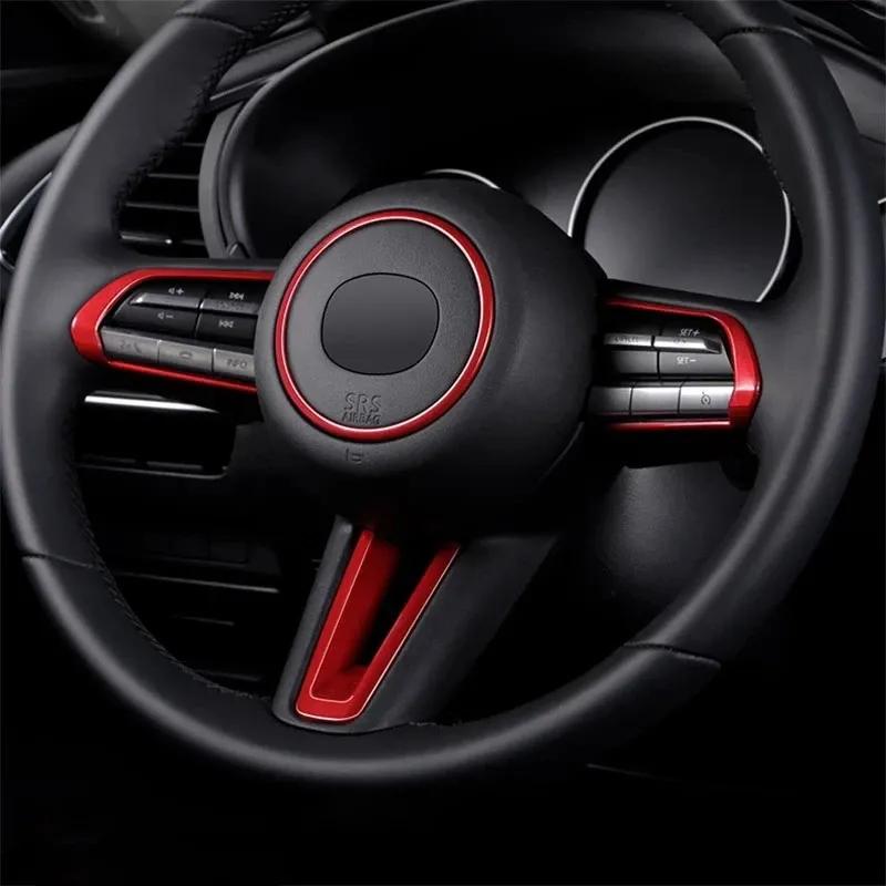 Для Mazda 3 Axela BP CX-30 DM cx-50 - Декоративная наклейка на кнопку рулевого колеса, кольцо-ободок, кольцо с блестками