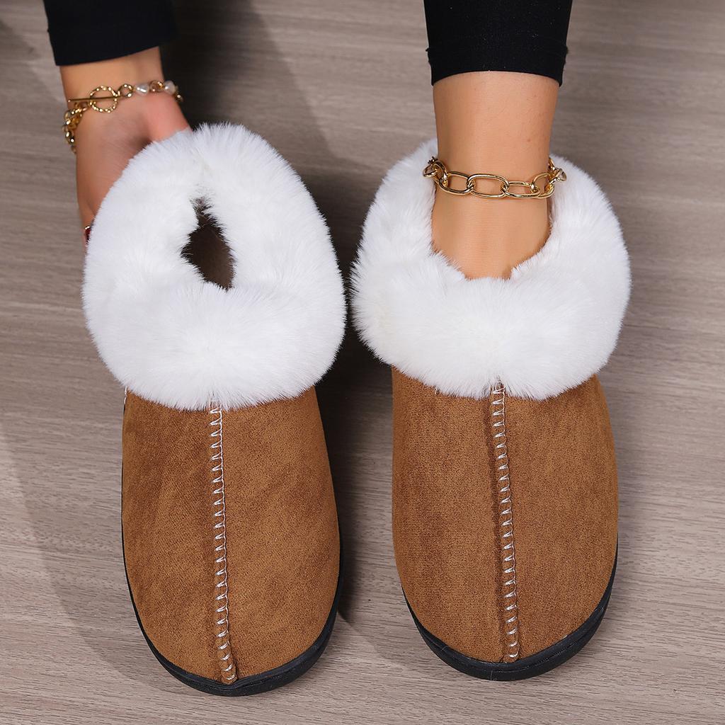Winter Indoor Home Cotton Slippers Women's Korean Version of Baotou Cotton Shoes Outer Wear Thickened and Velvet Warm Cotton Slippers