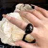 Oval Wide Acrylic Geometric Ring Charm Irregular Ring Unique Transparent Resin Ring  Jewelry