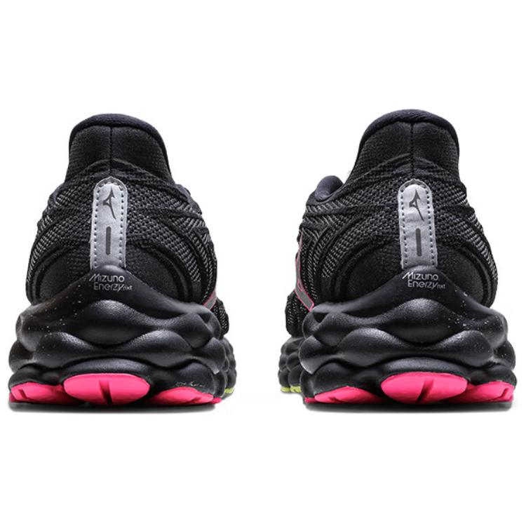 Mizuno Wave Sky 8 черные серебристо-розовые кроссовки Tetra Unisex J1GC240206