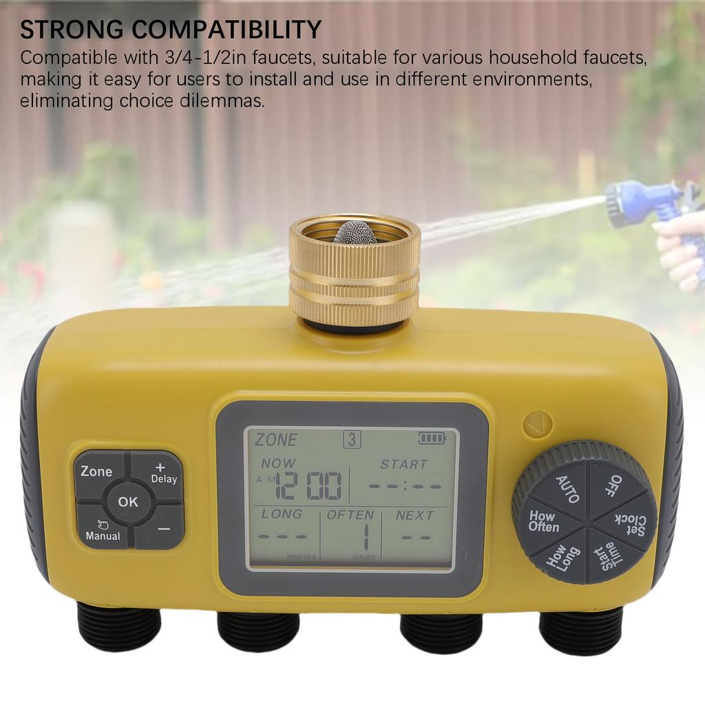 Таймер для дождевателя для крана 3/4-1/2 дюйма, водонепроницаемость IPX5, ЖК-дисплей, автоматическая система управления поливом для газона, двора, сада