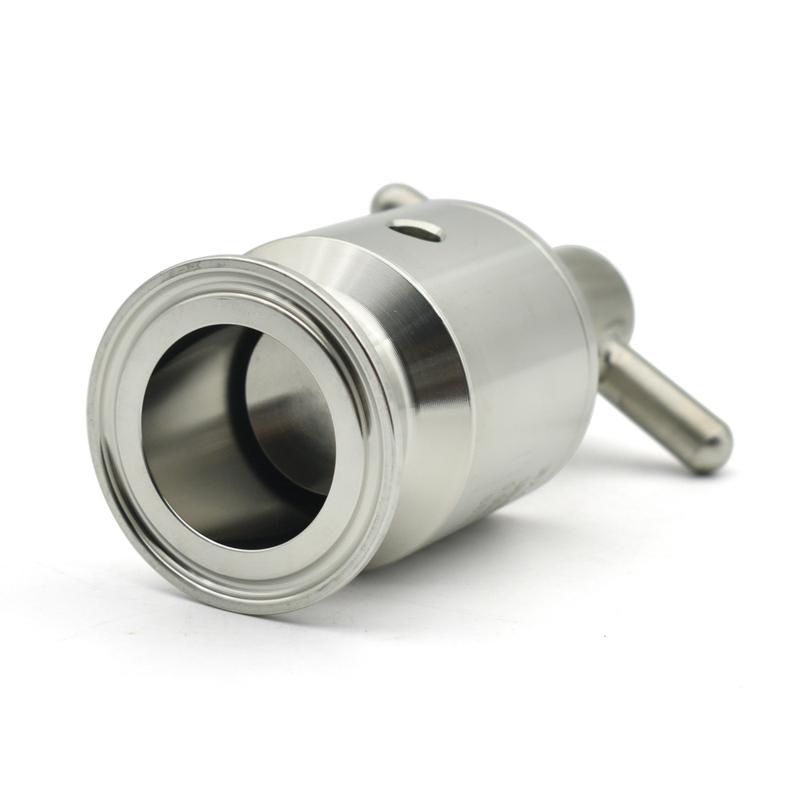 SUS 304 Sanitary Class adjustable Pressure relief valve 0.5-5 bar, 1.5 "three-clip OD 50.5mm safety exhaust valve