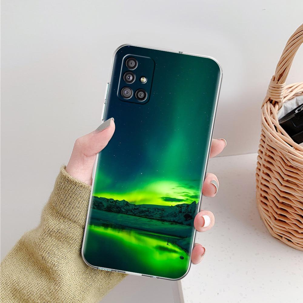 Чехол для телефона Aurora Borealis для Samsung Galaxy A51 A71 A21S A12 A11 A31 A41 A52 A32 5G A72 A01 A02S, мягкий силиконовый прозрачный чехол