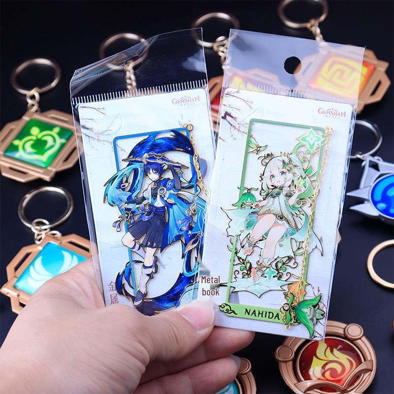 Genshin Impact Keychains, Bookmarks, Charms & Weapon Models Set - Ideal Gifts for Students