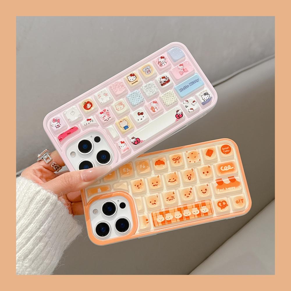 Персонализированный мягкий силиконовый чехол в форме 3D-клавиатуры для iPhone 16 15 14 13 12 11 Pro Max 16 Plus 15 Pro с мультяшным рисунком, противоударный чехол на заднюю панель