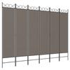 350160 vidaXL Room Divider 6 Panels Anthracite 240x200 Cm Fabric