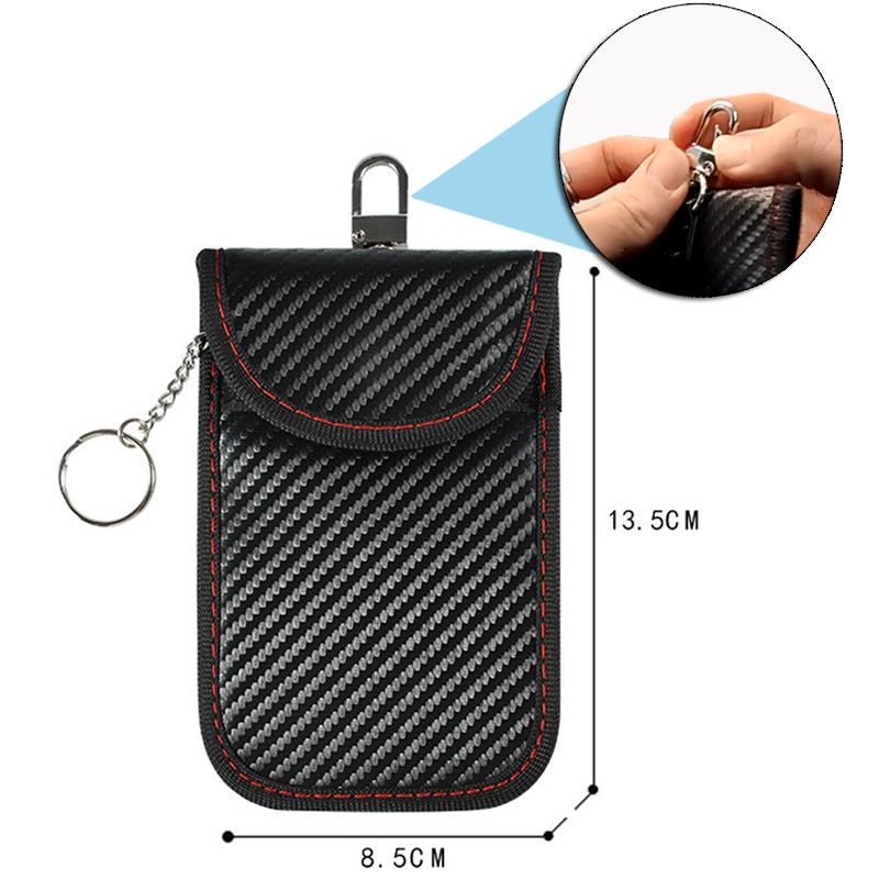 Чехол для автомобильного ключа из углеродного волокна, защитный короб для автомобильного ключа, защитный чехол для RFID-ключей, сумки для кредитных карт, органайзер для защиты конфиденциальности