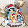 Merry Christmas Celebration Personalized Name Blanket Cozy Personalized Blanket Soft Warm Cozy Perfect for Livingroom Living Room Office Chair Chair