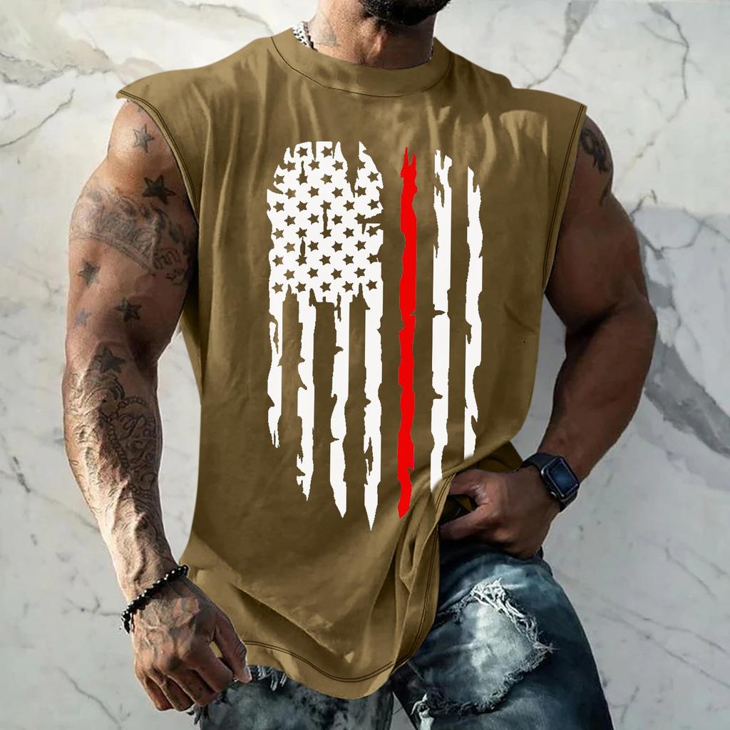 Летний мужской однотонный поглощающий пот дышащий жилет без рукавов с принтом и расширяющимся плечом