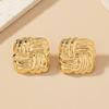 Zinc Zinc Alloy Wave Stud Earrings Square Shaped Twisted Earrings Delicate Ear Studs  Daily