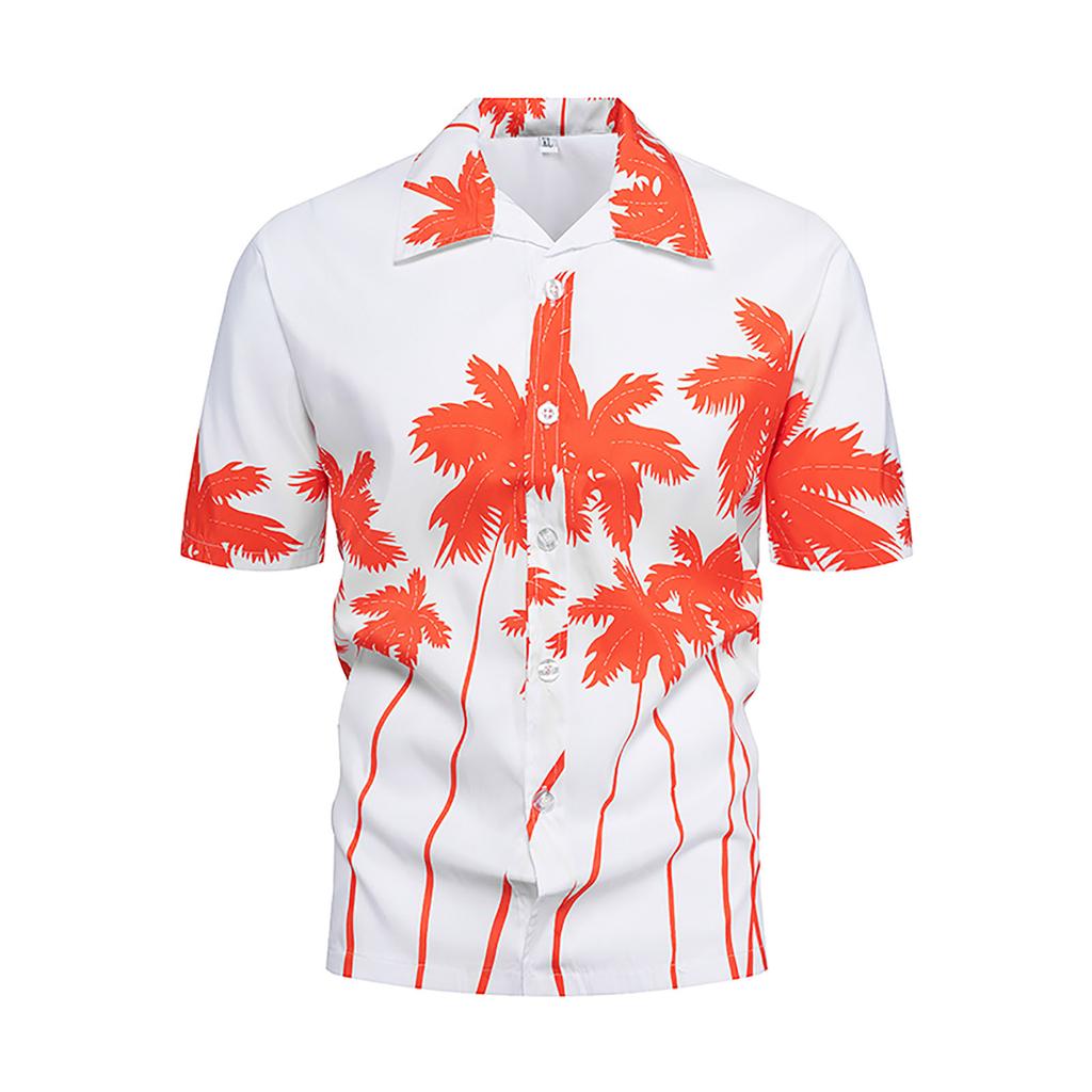 Mens Floral Hawaiian Shirts Short Sleeve Button Down Beach Shirts