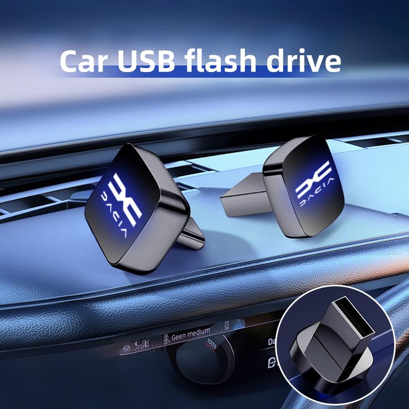 BGV1 Car Stickers Metal USB Type-C Flash Drive Memory Stick Music Saver For Dacia Duster Logan Sandero Lodgy Dokker Stepway Mcv 2