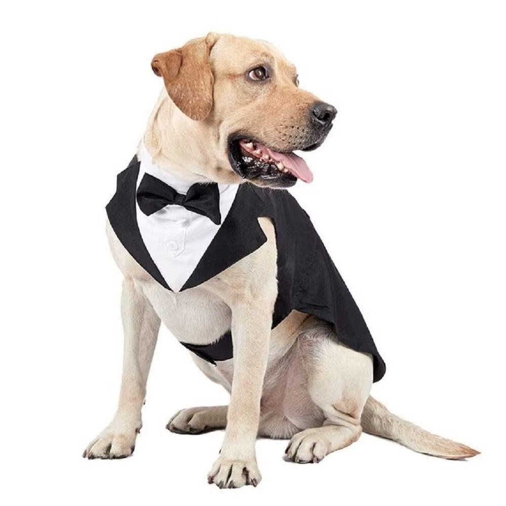 Black/Stripes Dog Tuxedo Costume Two Pieces Large Dog Costume Set Dog Wedding Costume Party Event