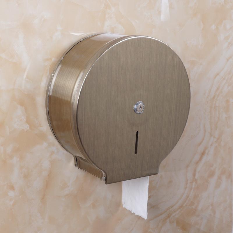 Stainless Steel Wall-Mounted Waterproof Toilet Paper Holder - Punch-Free Large Roll Design