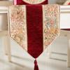 European Jacquard Table Flag Tea Table and TV Cabinet Anti Slip Long Towel Beaded Tassel Pendant Furniture Decoration Tablecloth