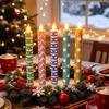 6pcs Macaron Glitter Electronic Candles Macaron Color Simulation Flame Remote Control Candles Christmas Remote Control