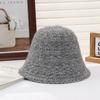 Trendy Outdoor Warm Knitted Hat Korean Edition Solid Color Pot Hat Winter Outdoor Face Small Plain Water Bucket Hat