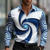 Trendy Futuristic Dot Pattern Long Sleeve Button-Up Shirt