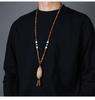 Unisex Tibetan Ethnic Necklace: Versatile, Retro-Style Jewelry with Wooden Accents for Cotton and Linen Outfits